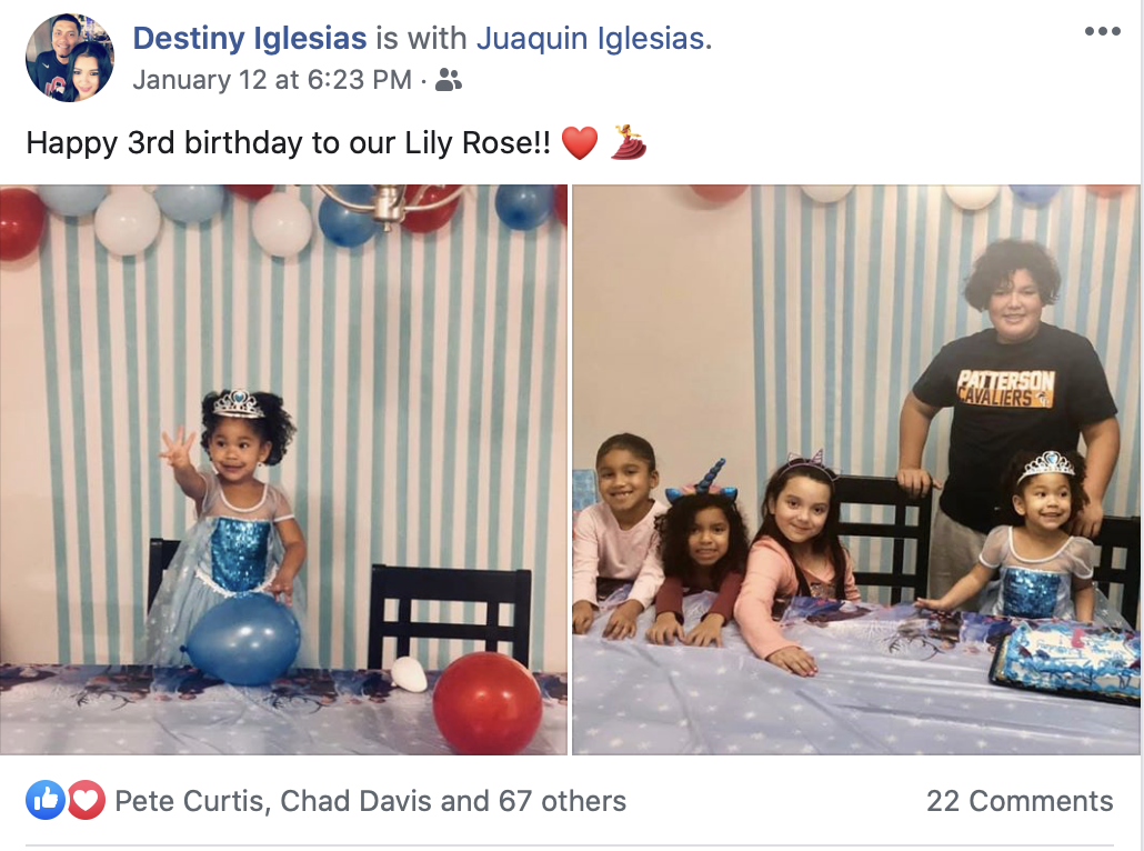 Destiny and Juaquin Iglesias Celebrate Their Daughters Birthday